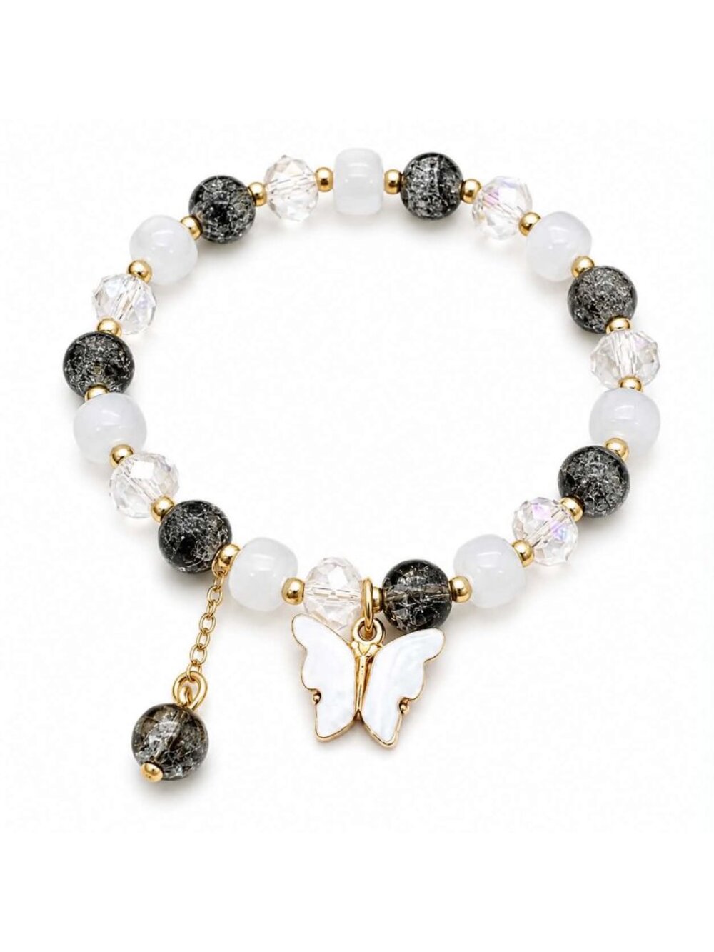 Midnight Butterfly Charm Bracelet